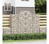 Arched Gabion Baskets 14 Pcs, 200x50x160/180 cm Galvanised Iron, Durable Stone Cage for Garden Retaining Walls, Outdoor Landscaping