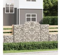 Arched Gabion Baskets 3 pcs 200x30x120/140 cm Galvanised Iron Berkfield Home Silver One Size