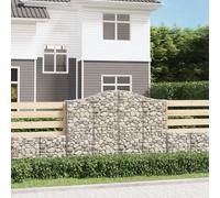 Arched Gabion Baskets 3 pcs 200x30x140/160 cm Galvanised Iron Berkfield Home Silver One Size