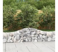 Arched Gabion Baskets 3 pcs 200x30x40/60 cm Galvanised Iron Berkfield Home Silver One Size