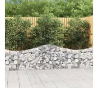 Arched Gabion Baskets 3 pcs 200x30x60/80 cm Galvanised Iron Berkfield Home Silver One Size