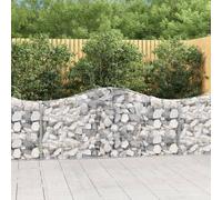 Arched Gabion Baskets 3 pcs 200x30x80/100 cm Galvanised Iron Berkfield Home Silver One Size