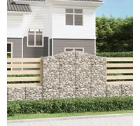 Arched Gabion Baskets 3 pcs 200x50x160/180 cm Galvanised Iron Berkfield Home Silver One Size