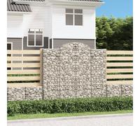 Arched Gabion Baskets 3 pcs 200x50x180/200 cm Galvanised Iron Berkfield Home Silver One Size