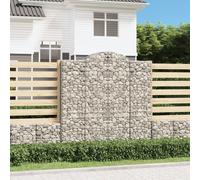 Arched Gabion Baskets 3 pcs 200x50x200/220 cm Galvanised Iron Berkfield Home Silver One Size