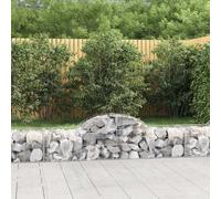 Arched Gabion Baskets 3 pcs 200x50x40/60 cm Galvanised Iron Berkfield Home Silver One Size