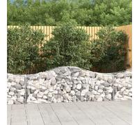 Arched Gabion Baskets 3 pcs 200x50x60/80 cm Galvanised Iron Berkfield Home Silver One Size