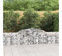 Arched Gabion Baskets 3 pcs 300x30x60/80 cm Galvanised Iron Berkfield Home Silver One Size