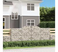Arched Gabion Baskets 3 pcs 300x50x120/140 cm Galvanised Iron Berkfield Home Silver One Size