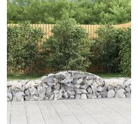 Arched Gabion Baskets 3 pcs 300x50x40/60 cm Galvanised Iron Berkfield Home Silver One Size