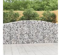 Arched Gabion Baskets 3 pcs 400x30x100/120 cm Galvanised Iron Berkfield Home Silver One Size