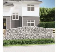 Arched Gabion Baskets 3 pcs 400x30x120/140 cm Galvanised Iron Berkfield Home Silver One Size