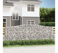 Arched Gabion Baskets 3 pcs 400x30x140/160 cm Galvanised Iron Berkfield Home Silver One Size