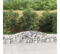 Arched Gabion Baskets 3 pcs 400x30x40/60 cm Galvanised Iron Berkfield Home Silver One Size