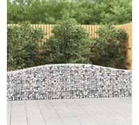 Arched Gabion Baskets 3 pcs 400x30x60/80 cm Galvanised Iron Berkfield Home Silver One Size