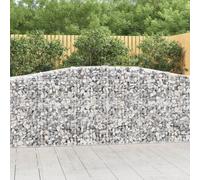 Arched Gabion Baskets 3 pcs 400x50x100/120 cm Galvanised Iron Berkfield Home Silver One Size