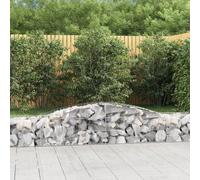 Arched Gabion Baskets 3 pcs 400x50x40/60 cm Galvanised Iron Berkfield Home Silver One Size