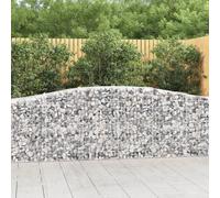 Arched Gabion Baskets 3 pcs 400x50x80/100 cm Galvanised Iron Berkfield Home Silver One Size