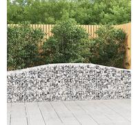 Arched Gabion Baskets 4 pcs, 400x50x80/100 cm Galvanised Iron, Sound-Insulating Garden Barrier for Outdoor Landscaping and Decorative Use