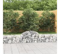 Arched Gabion Baskets, 7-Piece Set, 200x30x40/60 cm, Galvanised Iron Wire, Sturdy Construction for Garden Walls & Landscaping