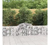 Arched Gabion Baskets 8 Pcs, 200x30x60/80 cm Galvanised Iron, Durable Stone Cage for Garden Retaining Walls, Outdoor Landscaping & Sound Insulation
