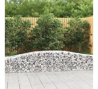 Arched Gabion Baskets 8 pcs, 400x50x40/60 cm, Galvanised Iron for Garden Planters, Outdoor Garden Beds, Retaining Walls