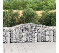 Arched Gabion Baskets, Galvanised Iron, Garden Barrier, Silver, 6 pcs, 249.6kg