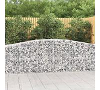 Arched Gabion Baskets, Galvanised Iron, Silver, 5 pcs 400 x 50 x 80/100 cm