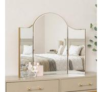 Arched Gold Vintage Triple Dressing Table Mirror - Liana Range