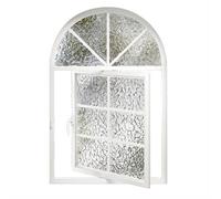 Arched House Window - 360° Rotatable Flush Mount Window with Handles | Metal Sash Sliding Replacement for Bathroom & Kitchen(White-A)