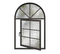 Arched House Window - 360° Rotatable Flush Mount with Handles - Metal Sash Sliding Replacement for Bathroom & Kitchen(Black-b,60 * 100CM)