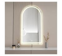 Arched LED Bathroom Vanity Mirror Frameless Lighted Makeup Mirror Dimmable 3 Modes Smart Touch Control Available in 40x70cm 50x80cm 60x90cm Sizes