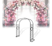 Arched Metal Garden Trellis for Climbing Plants Wedding Ceremony Arch & Party Decoration Outdoor Arbor for Roses & Vines Sturdy Ground Bases Black 300x230CM