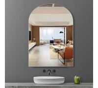 Arched Mirror 40x60cm|50x70cm|60x80cm,Frameless Bathroom Mirror,Wall Mounted Decorative Mirror,Cosmetic Mirror,HD,Explosion Proof, For Bathroom, Vanity, Living Room, Entryway(Size:60x80cm)