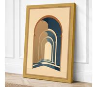 Arched Perspective Art Deco Canvas Wall Art Print 30x20 Inch (76 x 51 cm)