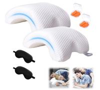 Arched Pillow for Arm Cuddle Pillow for Couples Arm Pillows Anti-Hand Numb Slow Rebound Pillow Spooning Pillow with Arm Tunnel Memory Foam U-shaped for Home Office (2pcs)