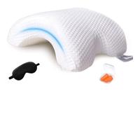 Arched Pillow for Arm Cuddle Pillow for Couples Arm Pillows Anti-Hand Numb Slow Rebound Pillow Spooning Pillow with Arm Tunnel Memory Foam U-shaped for Home Office (1pcs)