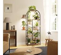 Arched Plant Stand Indoor - 63" Tall 7-Tier Metal & Wood Flower Shelf, Decorative Multi-Level Plant Rack for Succulents, Orchids, Herbs, Freestanding Display Holder for Living Room, Balcony, or Office