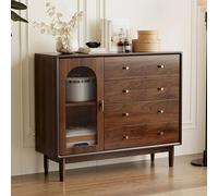 Arched Sideboard Buffet Cabinet with Adjustable Shelves Glass Doors Hutch Storage Coffee Bar for Dining Room Kitchen Entryway55.1"x15.7"x39.3"