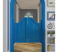 Arched Top Retro Cafe Saloon Doors, Solid Wood Swinging Doors for Restaurant Bar Shop Kitchen Bathroom, Double Half-Waist Door Hinges Included NO.1247(Dark Blue,W 95cm (37 3/8"))
