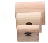 Arched Wooden Box Set DIY Craft Storage Container for Clay Painting Jewelry Small Keepsake Case 9x5.3x6cm(3pcs)
