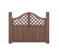 Arched Wooden Double Door Garden Gate Outdoor Privacy Fence for Courtyard & Vegetable Garden Durable 120x120cm Partition Gate