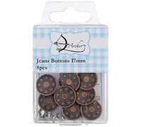 Archer AR1040 17mm Jeans Buttons 8pcs, Metal, Bronze, 10 x 6 x 2 cm