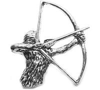Archer Archery Pewter Pin Badge with Gift Pouch, Bowman Brooch