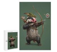 Archer Badger Aiming at Target Adult Wooden Jigsaw, 1000 PCS - Festive Gift for Adults, for Mindful Indoor Entertainment