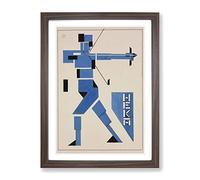 Archer By Theo Van Doesburg Classic Painting Framed Wall Art Print, Ready to Hang Picture for Living Room Bedroom Home Office Décor, Walnut A3 (34 x 46 cm)
