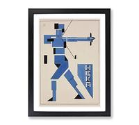 Archer By Theo Van Doesburg Classic Painting Framed Wall Art Print, Ready to Hang Picture for Living Room Bedroom Home Office Décor, Black A3 (34 x 46 cm)