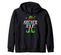 ARCHER Elf Xmas Funny Men's Family Matching Christmas ARCHER Zip Hoodie