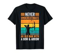 Archer Funny Archery Old Man With A Bow & Arrow T-Shirt