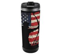 Archer Shooting U.S. Flag 12oz Coffee Cup Travel Mug Stainless Steel Double Walled Insulated Tumbler with Lid